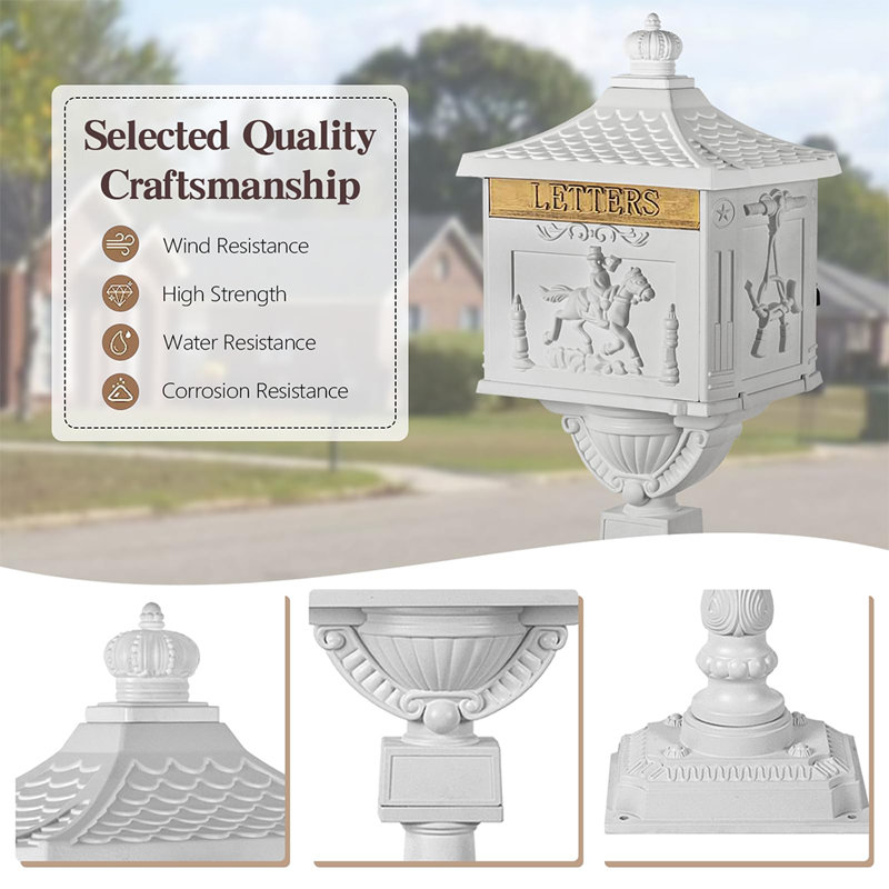 iYofe Aluminum Post Mounted Mailbox Wayfair